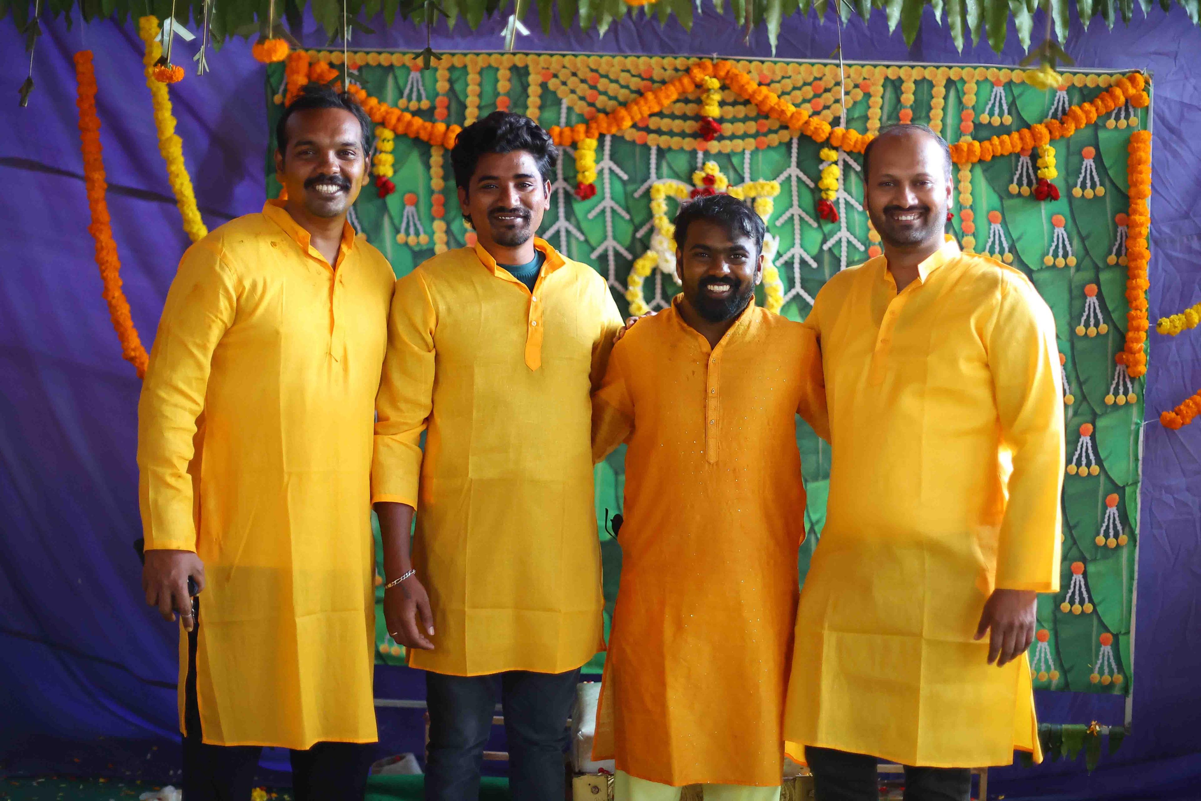 Anil with his cousin brothers sharing smiles and celebration moments