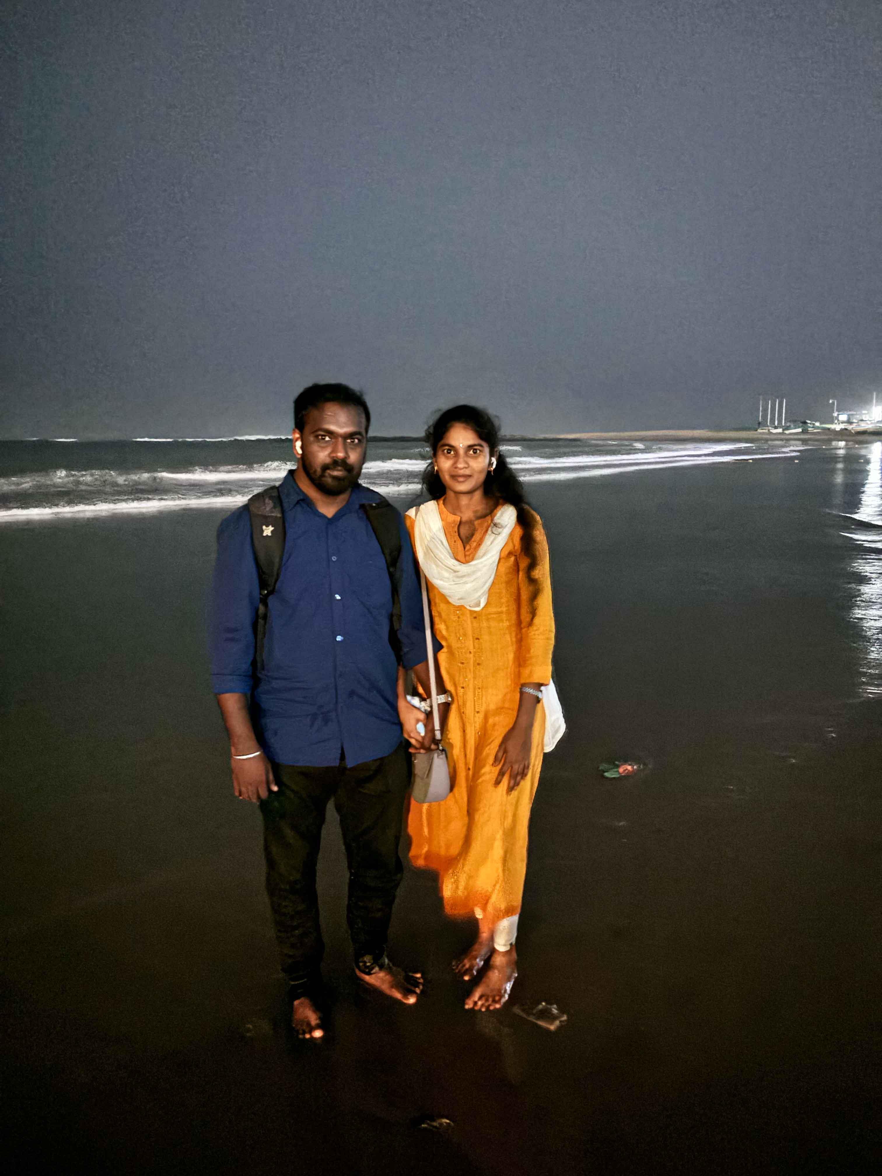 By the shores of Vizag, amidst the rhythm of the waves and the golden sky, they found a moment that felt timeless.